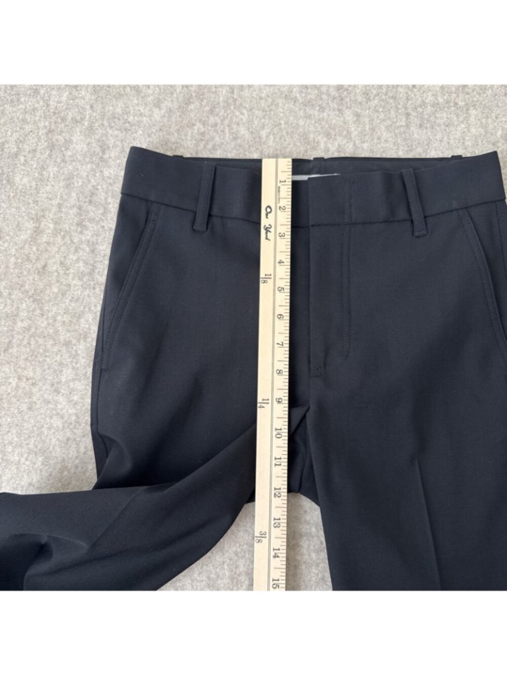 Vince Tapered Wool Dress Pants Womens 0 Black Ankle Length - Picture 9 of 16